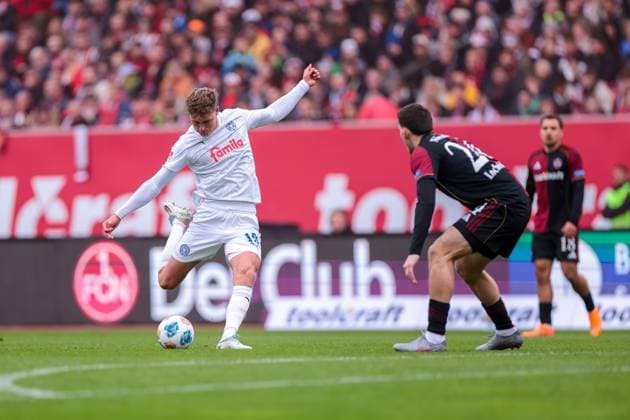 19.10.2025, 2. Bundesliga, 9. Spieltag, 1. FC Nürnberg - Holstein Kiel, Phil Harres (Holstein Kiel), Nürnberg Max Morlock Stadion Bayern Deutschland xRHR-FOTO DEx Copyright: DennisxEwert RHR-FOTOx RHR-FOTO DE