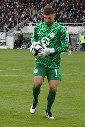 19.10.2025 xmgoodx Frankfurt am Main, PSD Bank Arena Regionalliga Südwest Saison 2025 2026 FSV Frankfurt - Kickers Offenbach (OFC) Torwart Johannes Brinkies (1, OFC)