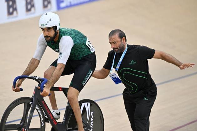 2025 UCI Para-Cycling Track World Championships Picture by Simon Wilkinson SWpix.com - 19 10 2025 - Cycling - 2025 UCI Para-Cycling Track World Championships - Rio Olympic Velodrome, Rio de Janeiro, Brazil - MC1 Sprint 200m Flying Start Qualifying - Abas Alhashim (Saudi Arabia) Copyright: x xSWpix.comx(t axPhotographyxHubxLtd)xSimonxWilkinson SWpix.comx SWP-3030-10221