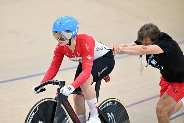 2025 UCI Para-Cycling Track World Championships Picture by Simon Wilkinson SWpix.com - 19 10 2025 - Cycling - 2025 UCI Para-Cycling Track World Championships - Rio Olympic Velodrome, Rio de Janeiro, Brazil - WC3 Sprint 200m Flying Start Qualifying - Mel Pemble (Canada) Copyright: x xSWpix.comx(t axPhotographyxHubxLtd)xSimonxWilkinson SWpix.comx SWP-3030-10231