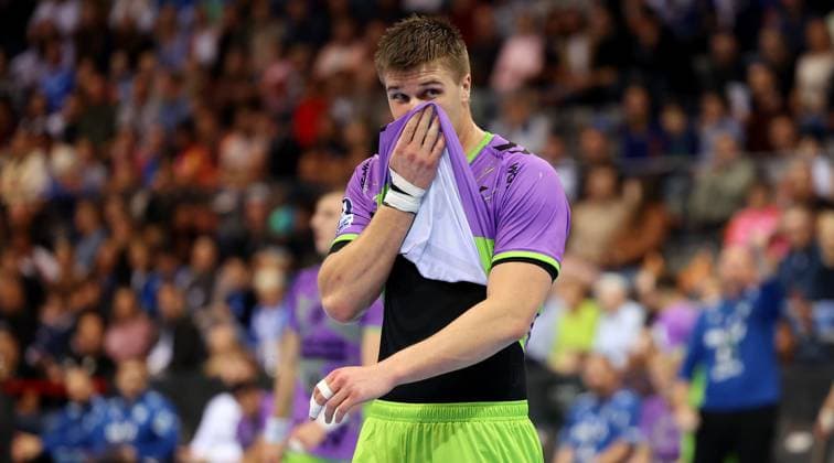 BAU 19.10.2025 Stuttgart Handball TVB Stuttgart vs. Füchse Berlin, Gianfranco Pribetic (Stuttgart) enttäuscht
