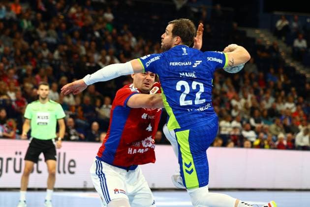 Handball I Herren I Saison 2025 2026 I Bundesliga I 9. Spieltag I HSV Hamburg - VFL Gummersbach I 19.10.2025 Kentin Mahe (22, VFL Gummersbach) Hamburg Barclaycard Arena Hamburg Deutschland Copyright: xLobeca RalfxHomburgx