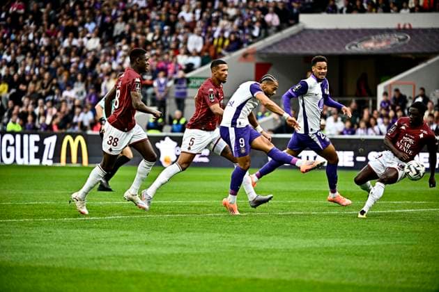 FOOTBALL : Toulouse vs Metz - 8eme Journee de Ligue 1 McDonald S - Toulouse - 19 10 2025 But et joie Frank Magri (tfc) Toulouse  Copyright: xThierryxBretonx