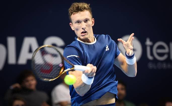 Czech Jiri Lehecka pictured in action during the European Open ATP, Tennis Herren tennis tournament in Brussels, on Sunday 19 October 2025. This year s edition of the tournament is taking place from 12 to 19 October 2025. VIRGINIExLEFOUR  x137308420x