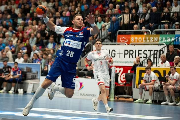 Tobias Heinzelmann (HBW Balingen Weilstetten, 28) HBW Balingen Weilstetten vs. TuS Ferndorf, Handball, 2. Bundesliga, 8. Spieltag, Saison 2025 2026, 19.10.2025 Eibner-Pressefoto Andreas Ulmer HBW Balingen Weilstetten vs. TuS Ferndorf, Handball, 2. Bundesliga, 8. Spieltag, Saison 2025 2026, 19.10.2025 Balingen Copyright: xEibner-Pressefoto AndreasxUlmerx EP_AUR