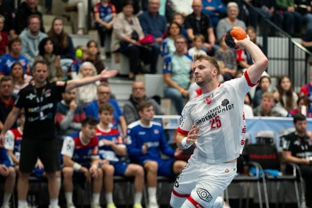 Marvin Mundus (TuS Ferndorf, 25) HBW Balingen Weilstetten vs. TuS Ferndorf, Handball, 2. Bundesliga, 8. Spieltag, Saison 2025 2026, 19.10.2025 Eibner-Pressefoto Andreas Ulmer HBW Balingen Weilstetten vs. TuS Ferndorf, Handball, 2. Bundesliga, 8. Spieltag, Saison 2025 2026, 19.10.2025 Balingen Copyright: xEibner-Pressefoto AndreasxUlmerx EP_AUR