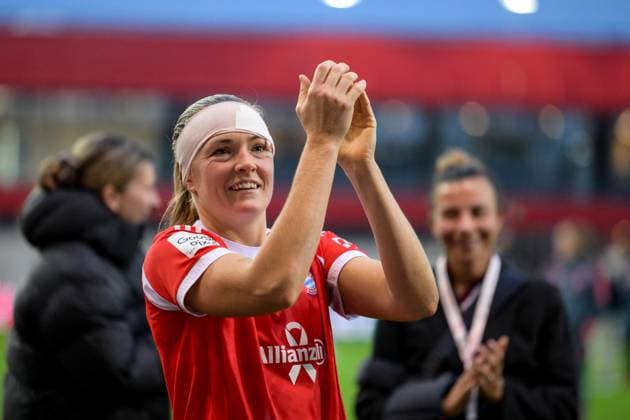 Fußball, Google Pixel Frauen Bundesliga, 20251019, FC Bayern München - 1. FC Köln. Im Bild Magdalena ERIKSSON (Bayern, 5) Schlussjubel. München FC Bayern Campus Bayern Deutschland Copyright: Passion2Press MarkusxFischerx