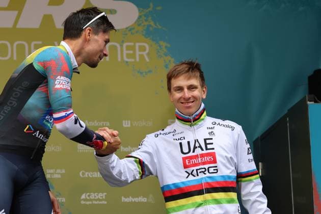 19-10-2025 Andorra Cycling Masters; 2025, Red Bull - Bora Hansgrohe; 2025, Uae Team Emirates - Xrg; Roglic, Primoz; Pogacar, Tadej; Andorra; 