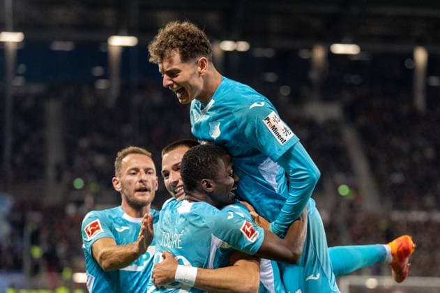 Deutschland, Fussball, 1. Bundesliga, 7. Spieltag 2025 2026, FC St. Pauli - TSG Hoffenheim am 19.10. in Hamburg (Millerntor-Stadion): 0:1 durch Bazoumana TourÃ (TSG Hoffenheim 29) Torjubel Copyright: xSvenxHeidmannx