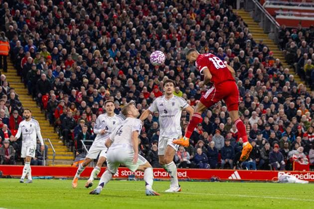 Football - FA Premier League - Liverpool FC v Manchester United, ManU FC LIVERPOOL, ENGLAND - Sunday, October 19, 2025: Liverpool s Cody Gakpo misses a chance to equalise during the FA Premier League match between Liverpool FC and Manchester United FC at Anfield. (Photo by David Rawcliffe Propaganda) LIVERPOOL Anfield MERSEYSIDE ENGLAND  Copyright: xDavidxRawcliffex P2025-10-19-Liverpool_Man_Utd-97