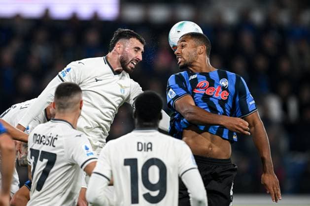 Cm Bergamo 19 10 2025 - campionato di calcio Serie A Atalanta-Lazio foto Cristiano Mazzi Image nella foto: Mario Gila-Isak Hien 