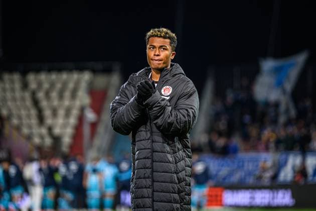 Fußball I Herren I Saison 2025-2026 I Bundesliga I 7. Spieltag I FC St. Pauli - TSG 1899 Hoffenheim I 19.10.2025 Joel Chima Fujita (16, FC St. Pauli) Hamburg Millerntor-Stadion Hamburg Deutschland Copyright: xLobecax xHenningxRohlfsx