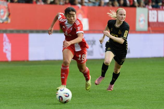 Momoko Tanikawa (18 FC Bayern Munich) and Anna Gerhardt (21 1. FC Cologne) during the Google Pixel Frauen-Bundesliga match between FC Bayern Munich and 1.FC Cologne at FC Bayern Campus Munich, Germany. Copyright: xSvenxBeyrich SPPx Sportspressphoto_SPR45404