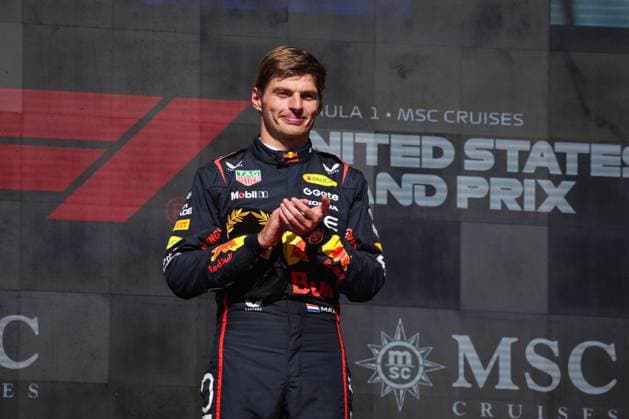 F1 - UNITED STATES GRAND PRIX 2025 VERSTAPPEN Max (ned), Red Bull Racing RB21, portrait podium during the 2025 Formula 1 United States Grand Prix, 19th round of the 2025 FIA Formula One World Championship, WM, Weltmeisterschaft from October 17 to 19, 2025 on the Circuit of the Americas, in Austin, Texas, United States of America - AustinUnited States  Copyright: xANTONINxVINCENTx