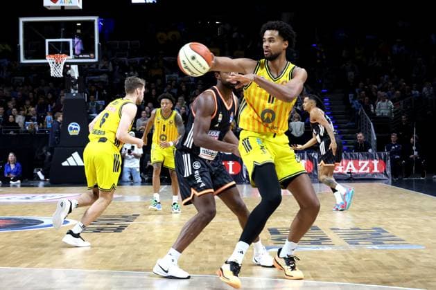 DEU, BBL-POkal, ALBA vs. Rathiofarm Ulm, 19.10.2025, Max-Schmeling-Halle, Berlin, DEU, BBL-POkal, ALBA vs. Rathiofarm Ulm, im Bild Norris Agbakoko (ALBA Berlin 17) nordphotoxGmbHx xEngler nph00076