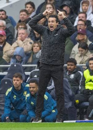 Tottenham Hotspur v Aston Villa, Premier League, Football, Tottenham Hotspur Stadium, London, UK - 19 Oct 2025 Aston Villa Manager Unai Emery reacts London The Tottenham Hotspur Stadium GBR, UK NEWSPAPERS OUT Copyright: xEllixBirchx