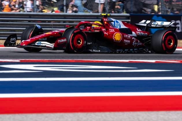 Oct 19, 2025. Lewis Hamilton (44) with Team Ferrari in action at the Formula 1 MSC Cruises United States Grand Prix, Circuit of the Americas in Austin, Texas. Winner is Max Verstappen (1), Lando Norris (4) comes in 2nd and Charles Leclerc (16) is in third place. CSM Austin USA - ZUMAc04_ 20251019_zma_c04_150 Copyright: xRobertxBackmanx
