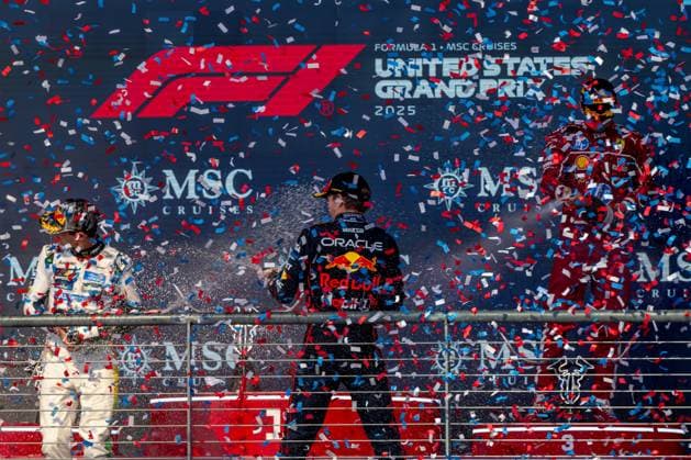 AUSTIN, TEXAS, UNITED STATES: Max Verstappen, racing for the Red Bull Racing team during the 2025 Formula 1 United States Grand Prix at the Circuit of the Americas in Austin, Texas, United States