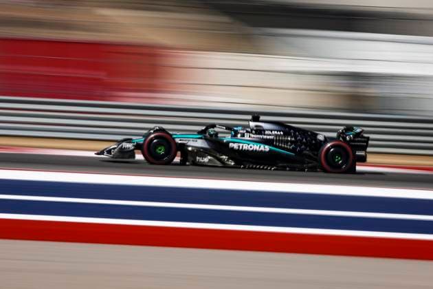 F1 - UNITED STATES GRAND PRIX 2025 63 RUSSELL George (gbr), Mercedes AMG F1 Team W16, action during the 2025 Formula 1 United States Grand Prix, 19th round of the 2025 FIA Formula One World Championship, WM, Weltmeisterschaft from October 17 to 19, 2025 on the Circuit of the Americas, in Austin, Texas, United States of America - AustinUnited States  Copyright: xXavixBonillax