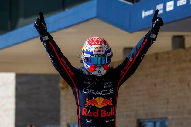 F1 - UNITED STATES GRAND PRIX 2025 VERSTAPPEN Max (ned), Red Bull Racing RB21, portrait celebration victory during the 2025 Formula 1 United States Grand Prix, 19th round of the 2025 FIA Formula One World Championship, WM, Weltmeisterschaft from October 17 to 19, 2025 on the Circuit of the Americas, in Austin, Texas, United States of America - AustinUnited States  Copyright: xDPPIx