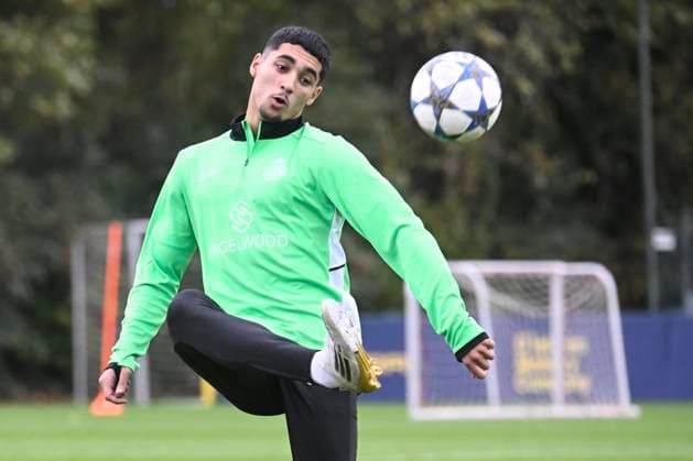 Royale Union Saint-Gilloise v Inter Milan - UEFA Champions League Media Activities 20 10 2025 BRUSSELS, BELGIUM - OCTOBER 20 : Khalaili Anan midfielder of Union Saint-Gilloise pictured during a training session ahead of the UEFA Champions League 2025 26 League Phase MD3 match between Royale Union Saint-Gilloise and Inter Milan on October 20, 2025 in Brussels, Belgium, 20 10 2025 Brussels Belgium  Copyright: xPeterxDexVoechtx