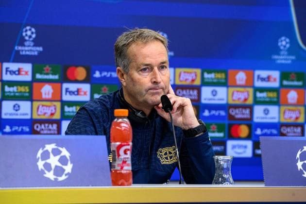 LEVERKUSEN, GERMANY - 20 OCTOBER, 2025: Kasper Hjulmand - UEFA Champions League, MD-1, press conference, PK, Pressekonferenz at BayArena.  Copyright: xx