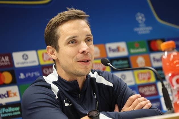Union s new head coach David Hubert pictured during a press conference, PK, Pressekonferenz of Belgian soccer team Royale Union Saint-Gilloise in Brussels, on Monday 20 October 2025. The team prepares for tomorrow s match against Italian team Internazionale Milano, on the third day of the League phase of the UEFA Champions League tournament. VIRGINIExLEFOUR  x137394593x