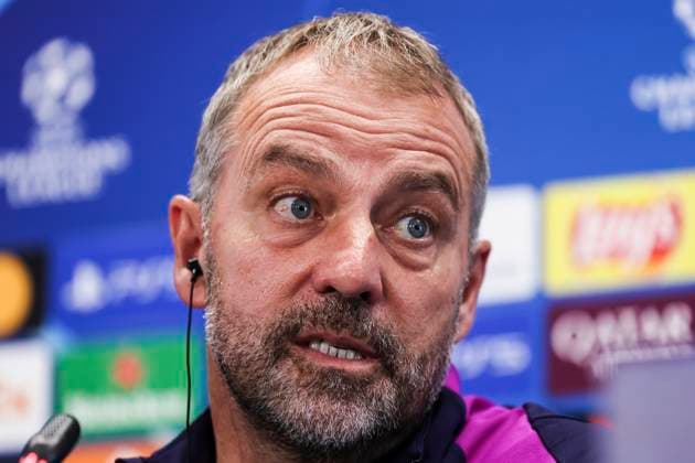 October 20, 2025, Sant Joan Despi, Barcelona, SPAIN: Hansi Flick, head coach of FC Barcelona, Barca attends his press conference, PK, Pressekonferenz during the training day of FC Barcelona ahead the UEFA Champions League 2025 26, football match against Olympiacos at Ciudad Esportiva Joan Gamper on October 20, 2025 in Sant Joan Despi, Barcelona, Spain. Sant Joan Despi SPAIN - ZUMAa181 20251020_zaa_a181_039 Copyright: xJavierxBorregox