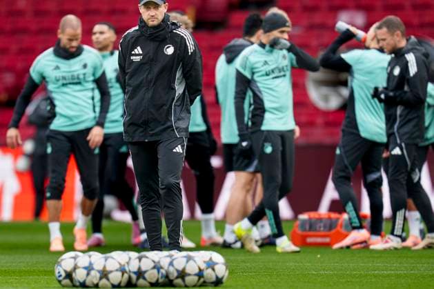 Denmark Champions League FC Copenhagen Head coach Jacob Neestrup during FC Copenhagen s training at Parken on Monday, October 20, 2025. FC Copenhagen will face the German team Borussia Dortmund in the Champions League at Parken on Tuesday. (Photo: Liselotte Sabroe Ritzau Scanpix) , Copenhagen Denmark Copyright: Ritzau Scanpix LiselottexSabroex spdk20251020-162703-L