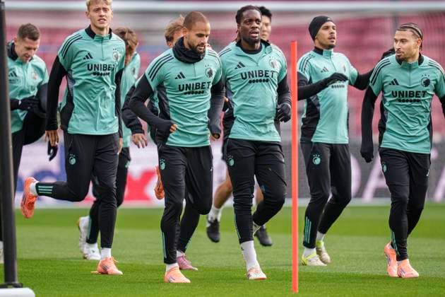 Denmark Champions League FC Copenhagen Pantelis Hatzidiakos, Munashe Garananga, and Jordan Larsson during FC Copenhagen s training at Parken on Monday, October 20, 2025. FC Copenhagen will face the German team Borussia Dortmund in the Champions League at Parken on Tuesday. (Photo: Liselotte Sabroe Ritzau Scanpix) , Copenhagen Denmark Copyright: Ritzau Scanpix LiselottexSabroex spdk20251020-163044-L