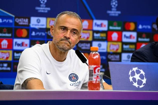 LEVERKUSEN, GERMANY - 20 OCTOBER, 2025: Luis Enrique - UEFA Champions League, MD-1, press conference, PK, Pressekonferenz at BayArena.  Copyright: xx