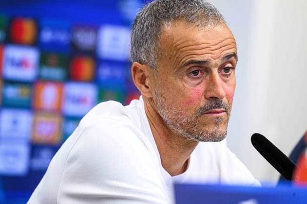 LEVERKUSEN, GERMANY - 20 OCTOBER, 2025: Luis Enrique - UEFA Champions League, MD-1, press conference, PK, Pressekonferenz at BayArena.  Copyright: xx