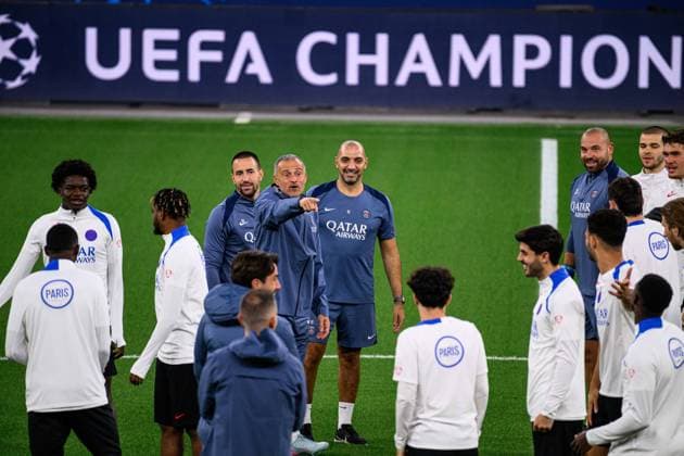 LEVERKUSEN, GERMANY - 20 OCTOBER, 2025: Luis Enrique - UEFA Champions League, MD-1, Practice PSG at BayArena.  Copyright: xx