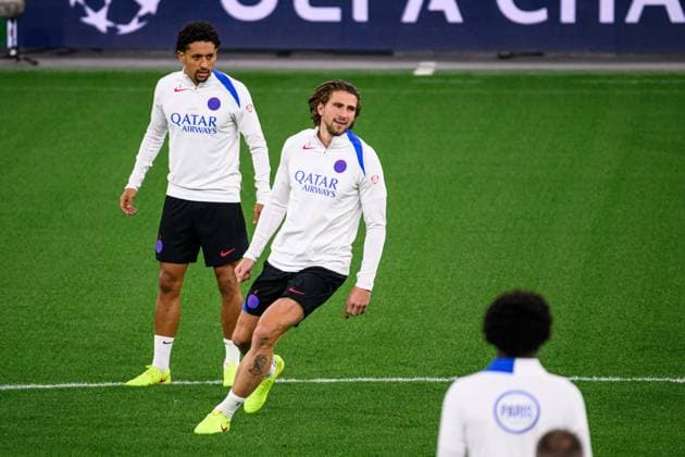 LEVERKUSEN, GERMANY - 20 OCTOBER, 2025: Illia Zabarnyi - UEFA Champions League, MD-1, Practice PSG at BayArena.  Copyright: xx