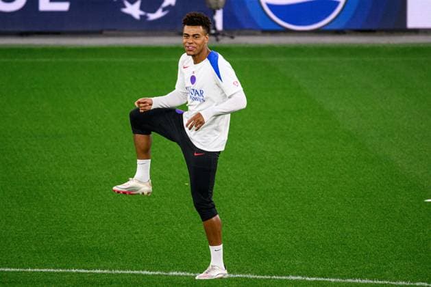 LEVERKUSEN, GERMANY - 20 OCTOBER, 2025: Desire Doue - UEFA Champions League, MD-1, Practice PSG at BayArena.  Copyright: xx