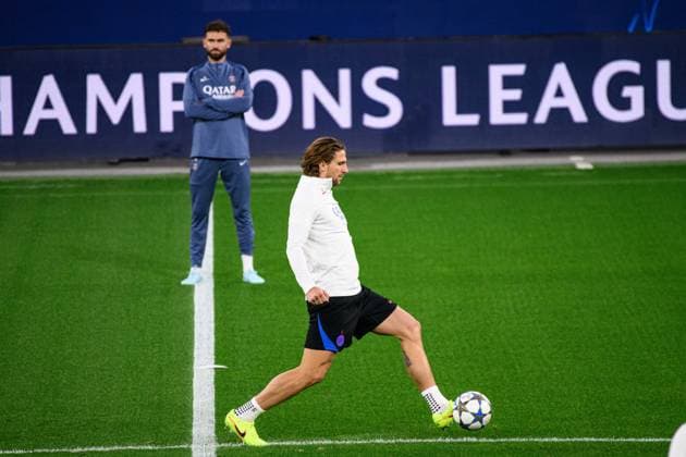 LEVERKUSEN, GERMANY - 20 OCTOBER, 2025: Illia Zabarnyi - UEFA Champions League, MD-1, Practice PSG at BayArena.  Copyright: xx