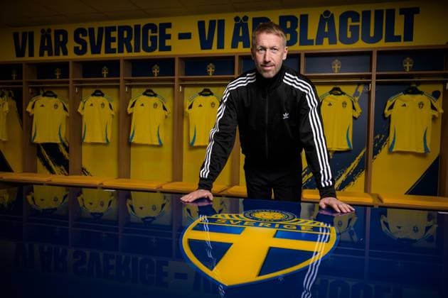 251020 Graham Potter, new head coach of the Swedish men s national football team, poses for a portrait on October 20, 2025 in Stockholm. Photo: Joel Marklund BILDBYRAN kod JM JM0744 bbeng fotboll football soccer fotball porträtt portrait sverige sweden sverige a Copyright: JOELxMARKLUND BB251020JM061