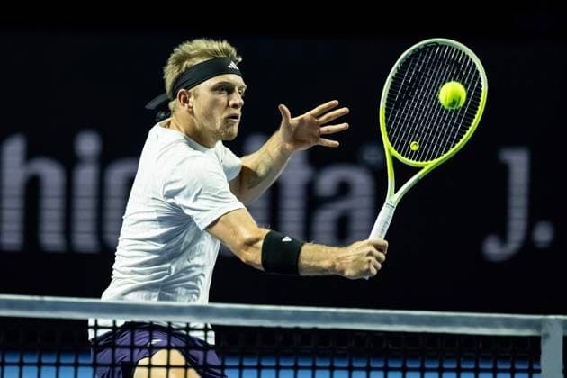 20th October 2025; St. Jakobshalle, Basel, Switzerland; 2025 ATP, Tennis Herren Swiss Indoor Tennis Day 2; Alejandro Davidovich Fokina (ESP) in action against Lorenzo Sonego (ITA) in the first round  DavidxEmm