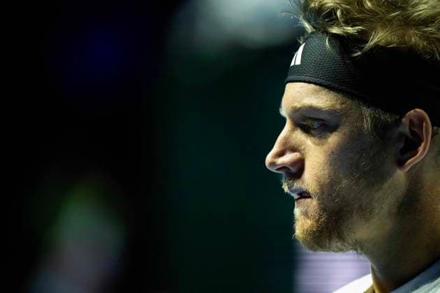 20th October 2025; St. Jakobshalle, Basel, Switzerland; 2025 ATP, Tennis Herren Swiss Indoor Tennis Day 2; Alejandro Davidovich Fokina (ESP) in action against Lorenzo Sonego (ITA) in the first round  DavidxEmm
