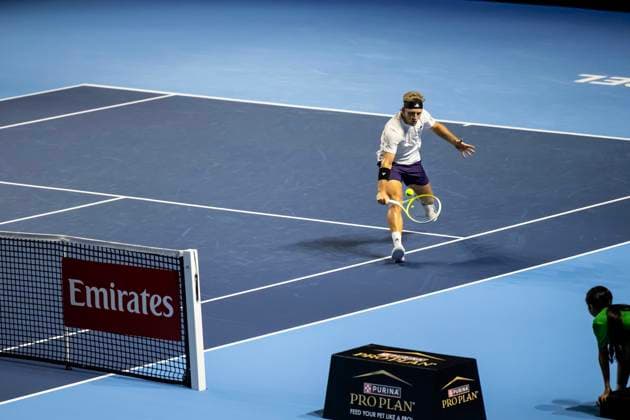 20th October 2025; St. Jakobshalle, Basel, Switzerland; 2025 ATP, Tennis Herren Swiss Indoor Tennis Day 2; Alejandro Davidovich Fokina (ESP) in action against Lorenzo Sonego (ITA) in the first round  DavidxEmm