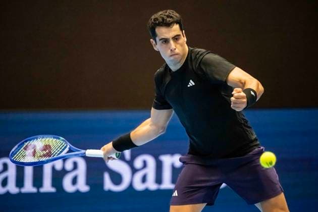 20th October 2025; St. Jakobshalle, Basel, Switzerland; 2025 ATP, Tennis Herren Swiss Indoor Tennis Day 2; Jaume Munar (ESP) in action against Remy Bertola (SUI) in the first round  DavidxEmm