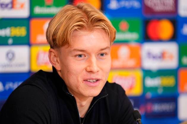 Denmark Champions League Dortmund Daniel Svensson during Borussia Dortmund s press conference, PK, Pressekonferenz at Parken on Monday, October 20, 2025. Borussia Dortmund faces FC Copenhagen in the Champions League at Parken on Tuesday. (Photo: Liselotte Sabroe Scanpix 2025) , Copenhagen Denmark Copyright: LiselottexSabroex spdk20251020-194028-L