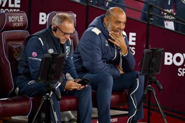 West Ham vs Brentford Premier Lerague Nuno Espirito Santo Manager of West Ham United during the West Ham vs Brentford Premier League match at the London Stadium Stratford. London The London Stadium UK Copyright: xDaltonxBowdenx WestHam_vs_Brentford_201025_006