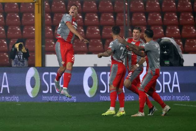 Filippo Terraciano esultanza gol 1-0 during the Serie A soccer match between Cremonese and Udinese at the Giovanni Zini Stadium in Cremona Italy - Sunday, 20 october 2025. - Soccer .  Copyright: xAlbertoxMariani LaPressex