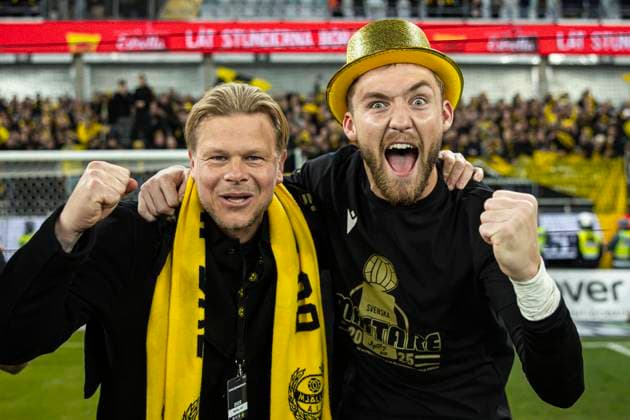 251020 Mjällbys malvakt Noel Törnqvist jublar efter fotbollsmatchen i Allsvenskan mellan IFK Göteborg och Mjällby den 20 oktober 2025 i Göteborg. Copyright: MICHAELxERICHSEN BB251020MI056