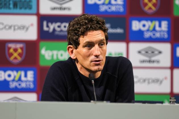 Brentford manager Keith Andrews during the post match press conference, PK, Pressekonferenz during the Premier League match between West Ham and Brentford at London Stadium in London, England (Photo by Alexander Canillas Sports Press Photo) Copyright: xAlexanderxCanillas SPPx Sportspressphoto_SPR45670