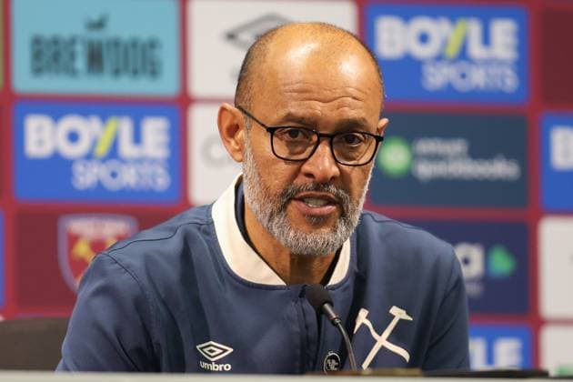 West Ham United manager Nuno Espiritu Santo during the post match press conference, PK, Pressekonferenz during the Premier League match between West Ham and Brentford at London Stadium in London, England (Photo by Alexander Canillas Sports Press Photo) Copyright: xAlexanderxCanillas SPPx Sportspressphoto_SPR45671