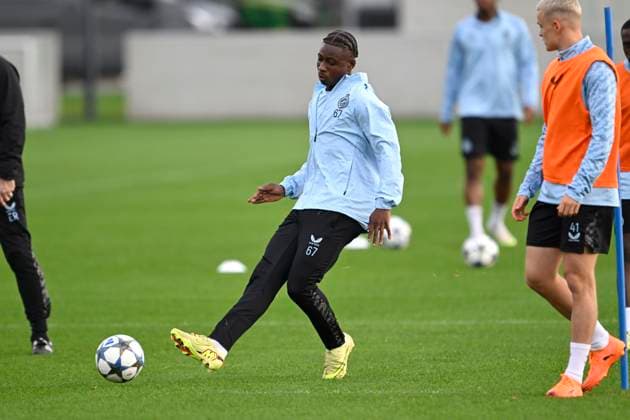 Bayern Munchen v Club Brugge - UEFA Champions League Media Activities 21 10 2025 WESTKAPELLE, BELGIUM - OCTOBER 21 : Diakhon Mamadou forward of Club Brugge pictured during a training session ahead of the UEFA Champions League 2025 26 League Phase MD3 match between Bayern Munchen and Club Brugge on October 21, 2025 in Westkapelle, Belgium, 21 10 2025 Westkapelle Belgium  Copyright: xNicoxVereeckenx