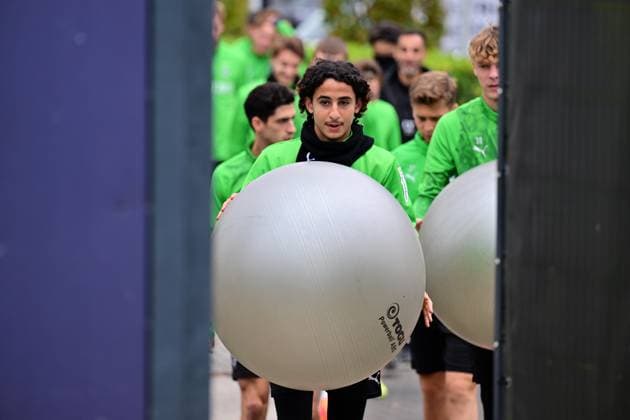 21.10.2025; Moenchengladbach; Fussball, Herren, Saison 2025 2026, Training Borussia Moenchengladbach Wael Mohya (Gladbach) DFL regulations prohibit any use of photographs as image sequences and or quasi-video. Borussia-Park NRW Deutschland