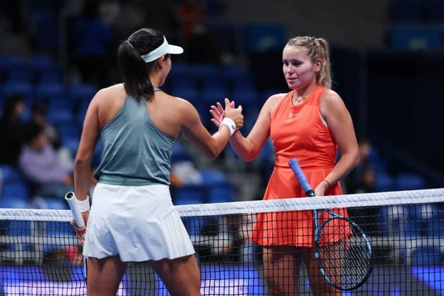 (L-R) Moyuka Uchijima (JPN), Sofia Kenin (USA), OCTOBER 21, 2025 - Tennis : TORAY PAN PACIFIC OPEN TENNIS 2025 Singles Round 32 Match at Ariake Coliseum, Tokyo, Japan. Noxthirdxpartyxsales  aflo_307677002